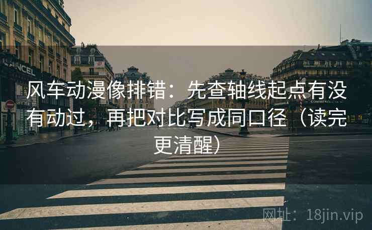 风车动漫像排错：先查轴线起点有没有动过，再把对比写成同口径（读完更清醒）