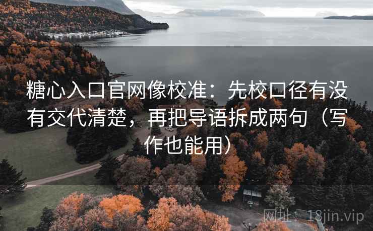 糖心入口官网像校准：先校口径有没有交代清楚，再把导语拆成两句（写作也能用）